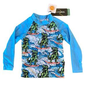 ROCK YOUR BABY Surfing Dinosaurs Swim RashGuard Boys 3T 3 NWT Boy Surf Top NEW